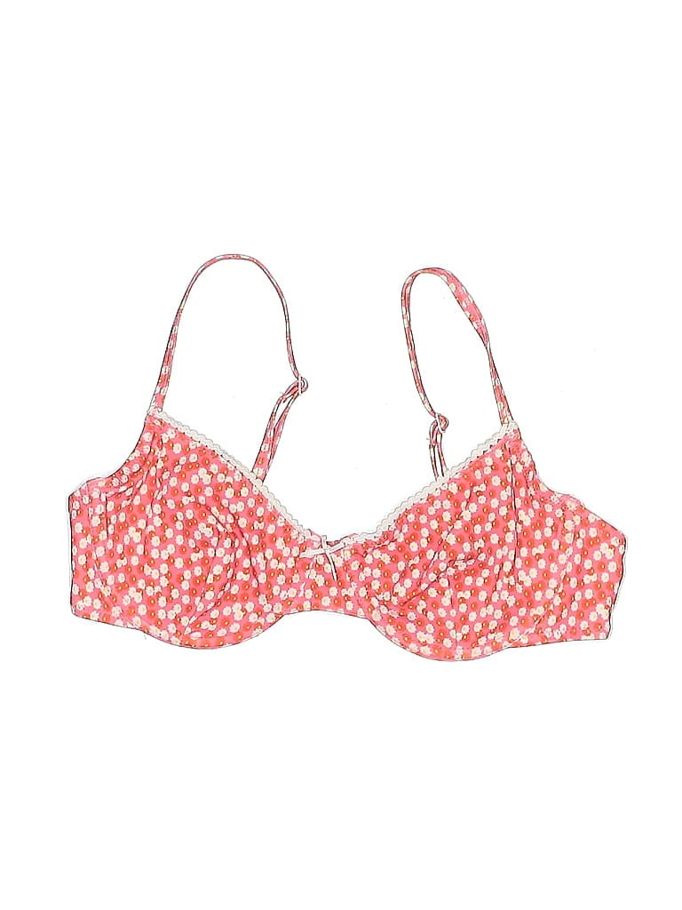 Solid & Striped Floral Red Orange Swimsuit Top Size L - photo 1