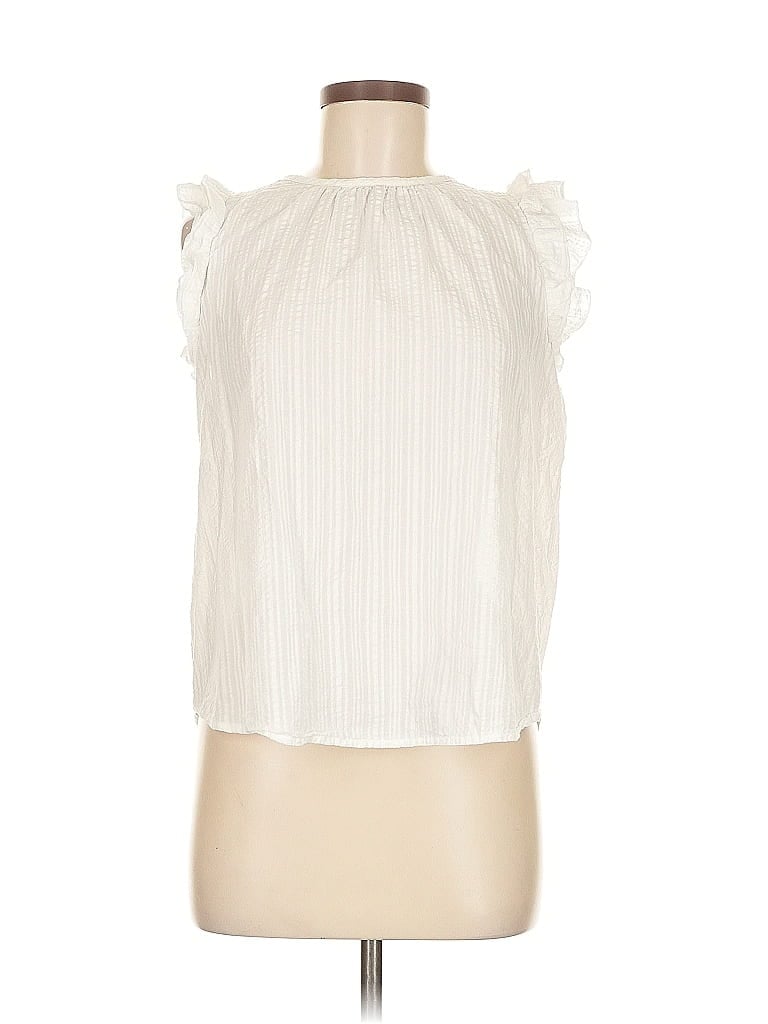 Pre-owned Ann Taylor Loft Sleeveless Blouse In White