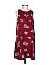 Ann Taylor Factory 100% Polyester Print Burgundy Casual Dress Size 10 - photo 1