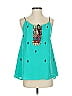 Esley 100% Polyester Teal Tank Top Size S - photo 1