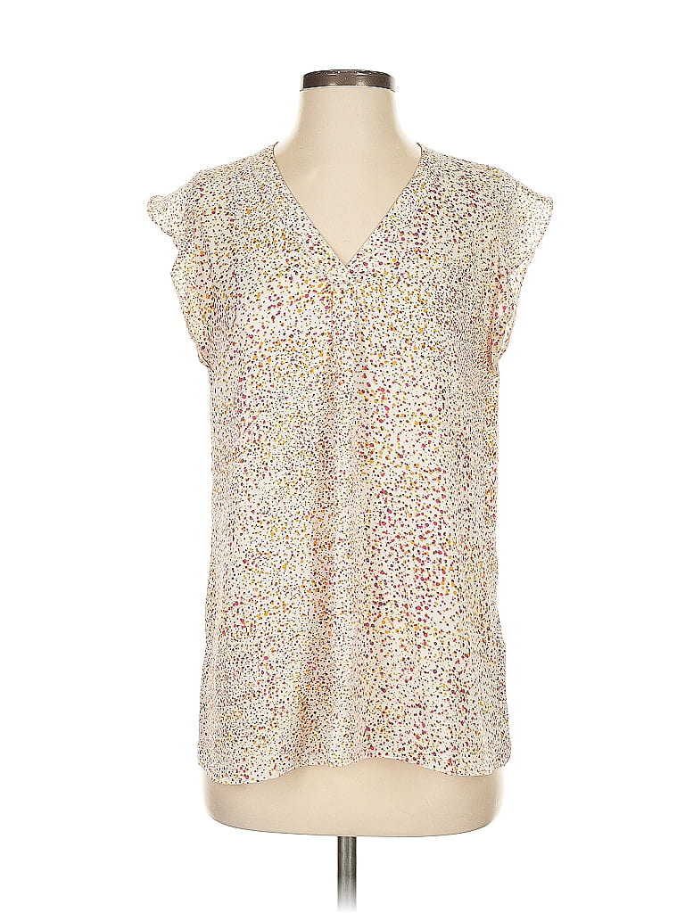 Pre-owned Adrienne Vittadini Sleeveless Blouse In White