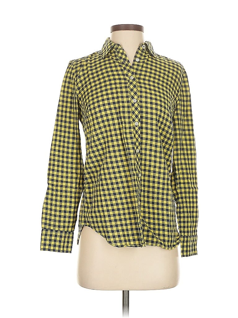 Pre-owned Talbots Long Sleeve Button Down Shirt In Yellow