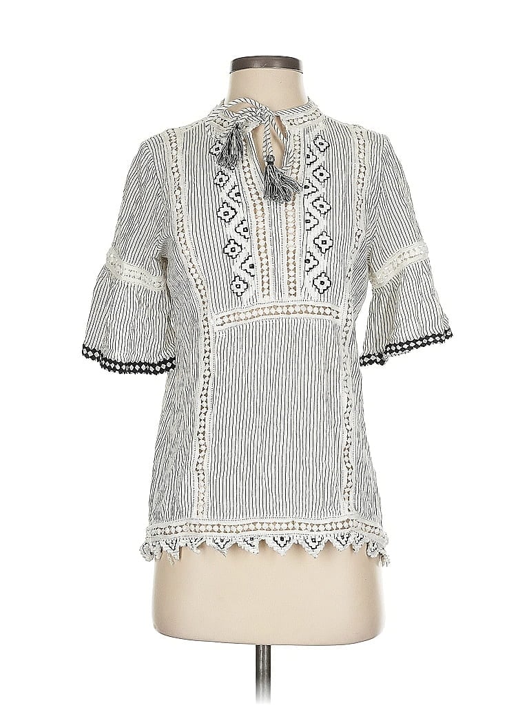 Pre-owned Rungolee Short Sleeve Blouse In Gray