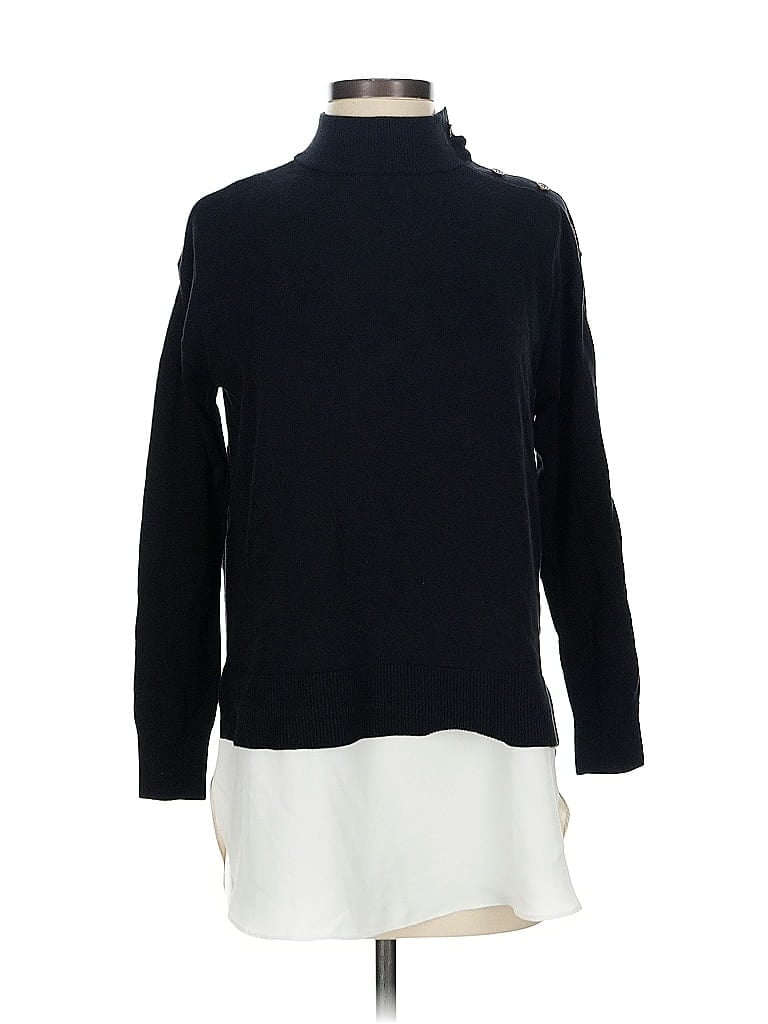 Pre-owned Ann Taylor Long Sleeve Top Black Turtleneck Tops