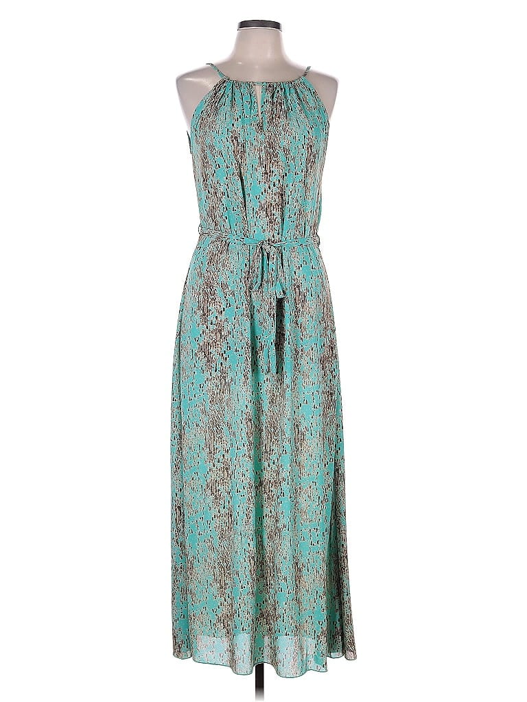 Veronica M. 100% Polyester Paisley Teal Ivory Casual Dress Size S - photo 1