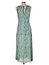 Veronica M. 100% Polyester Paisley Teal Ivory Casual Dress Size S - photo 2