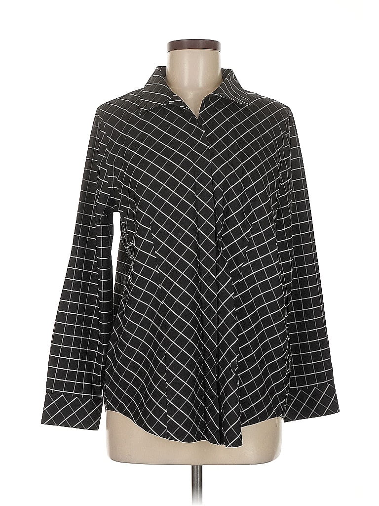 Pre-owned Chico's Long Sleeve Blouse In Black