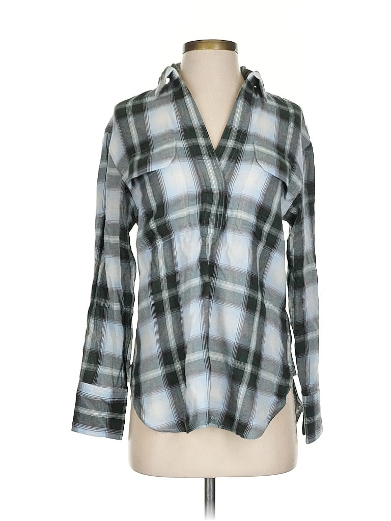 Pre-owned Madewell Long Sleeve Blouse In Gray