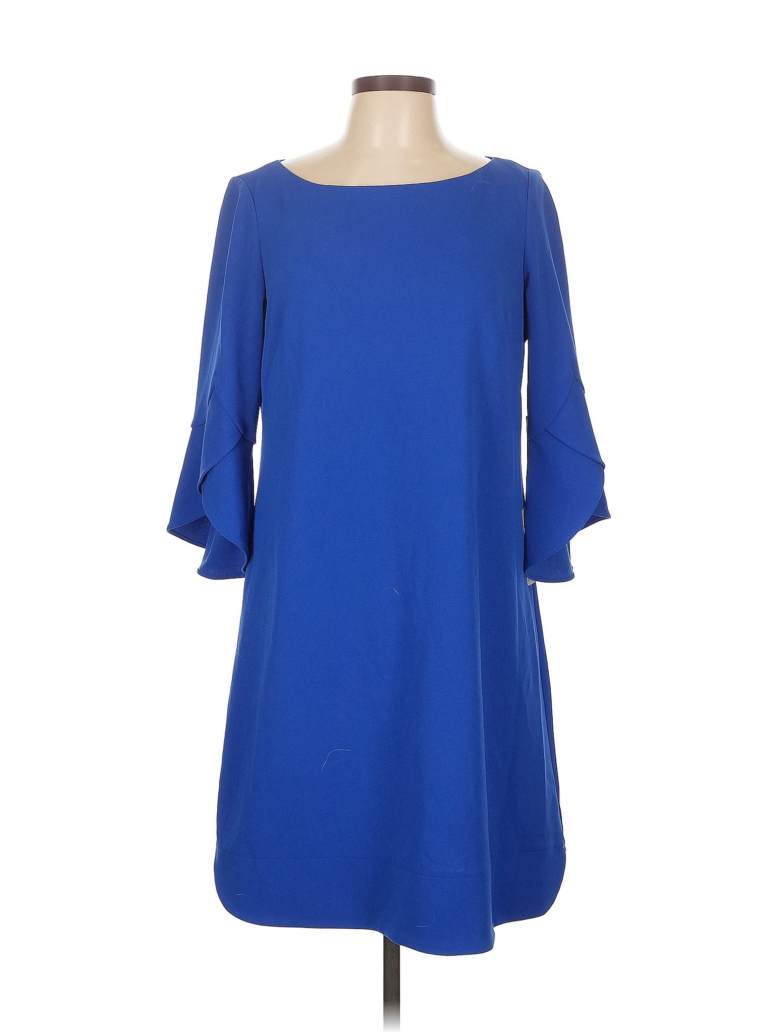 Vince Camuto Solid Blue Casual Dress Size 12