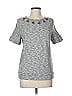 Ann Taylor LOFT 100% Cotton Tweed Gray Short Sleeve T-Shirt Size M - photo 1