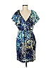 Julie Dillon 100% Polyester Paisley Blue Cocktail Dress Size 6 - photo 1