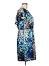 Julie Dillon 100% Polyester Paisley Blue Cocktail Dress Size 6 - photo 4