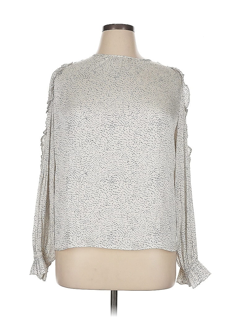 Pre-owned Ann Taylor Loft Long Sleeve Blouse In Silver