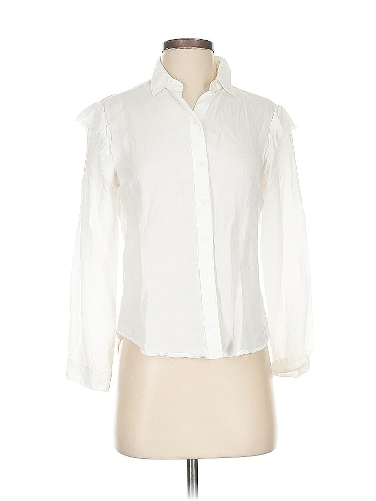Click to view more detailed imagery on our partner's website Pre-owned Cloth & Stone 3/4 Sleeve Blouse In White