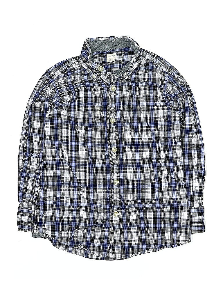 Pre-owned Crewcuts Kids' Long Sleeve Button Down Shirt In Blue