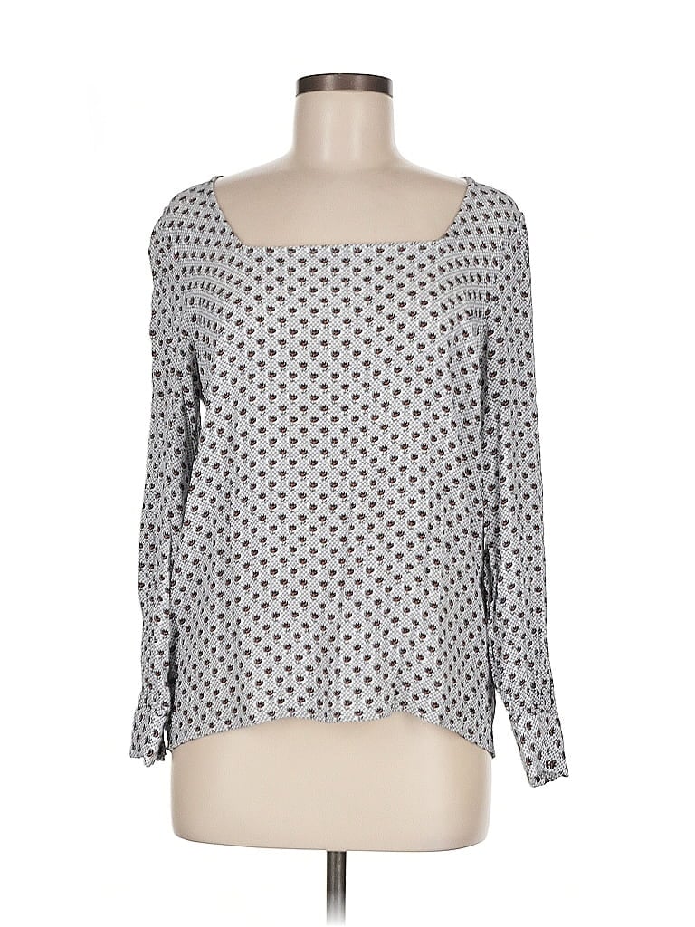 Pre-owned Ann Taylor Loft Long Sleeve Blouse In Gray