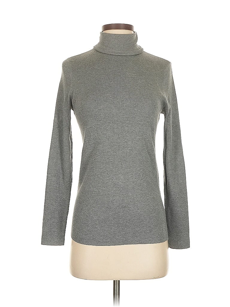 Pre-owned Chico's Turtleneck Sweater In Gray