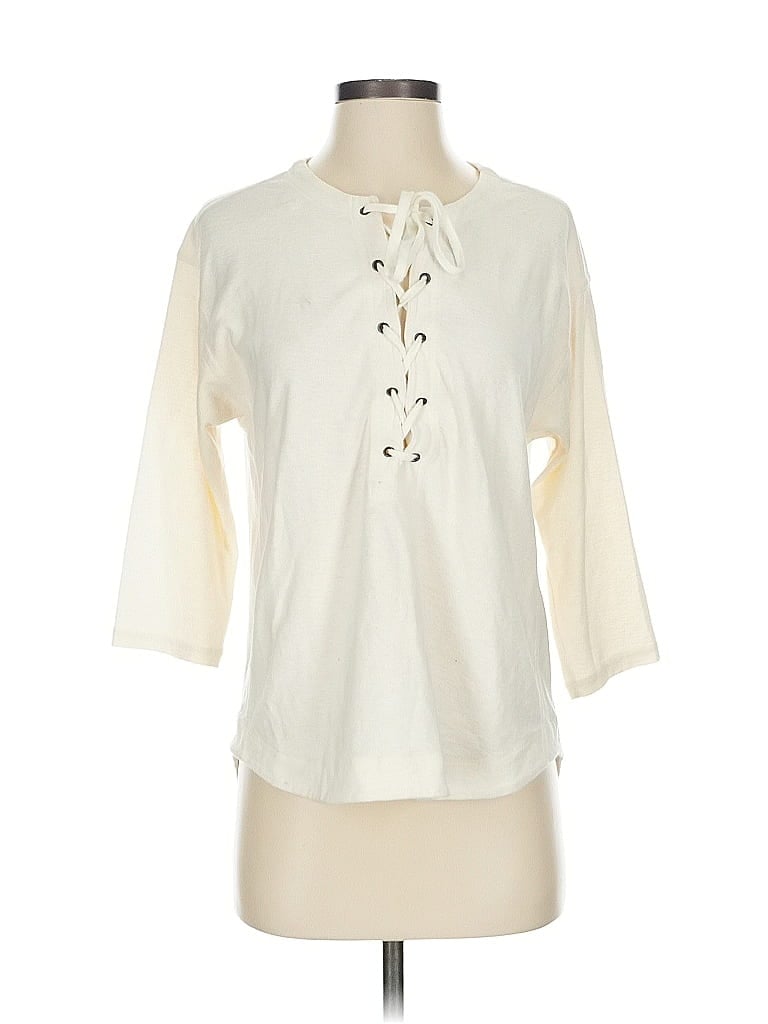 Pre-owned Madewell 3/4 Sleeve T-shirt In White