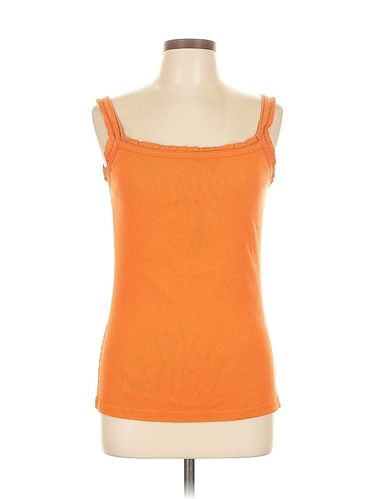 Pre-owned Liz Claiborne Tank Top Orange Sweetheart Neckline Tops