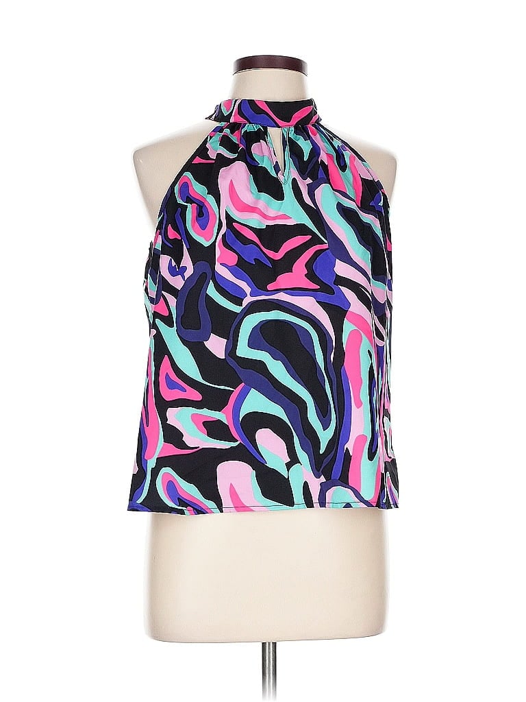 Pre-owned Shein Sleeveless Blouse In Blue