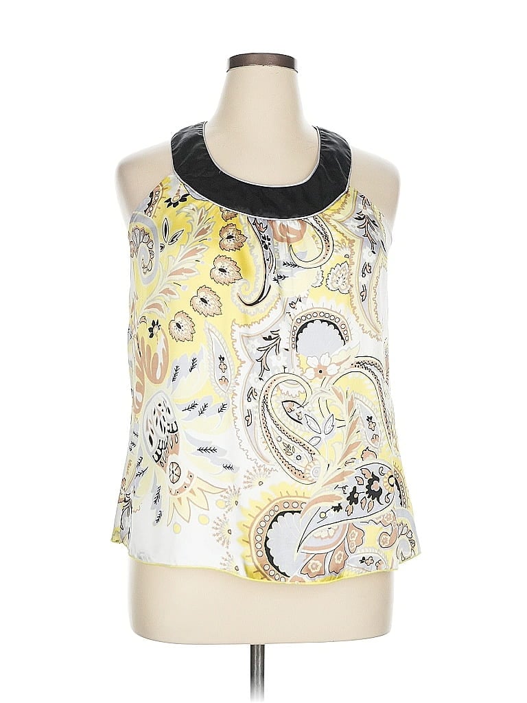 B.wear 100% Polyester Yellow Sleeveless Blouse Size XL - photo 1