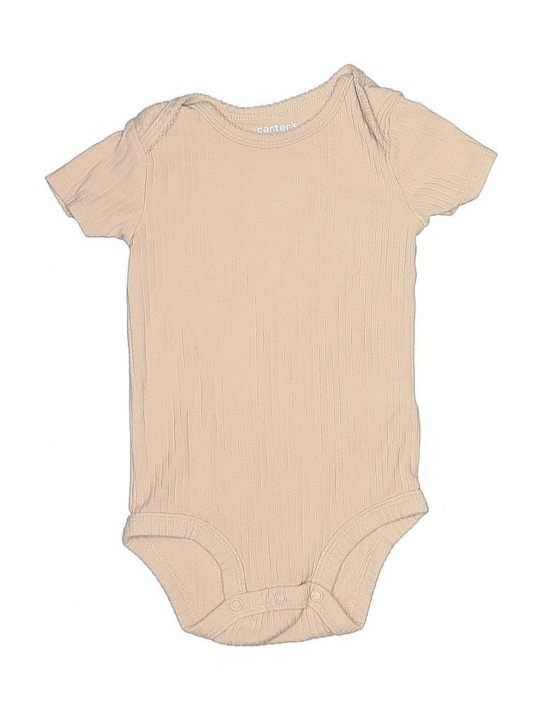 CARTER'S Pre-owned Babies' Short Sleeve Onesie In Brown