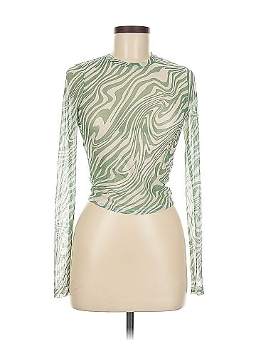 Full Tilt Green Sheer Swirl Blouse (view 1)