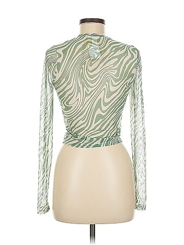 Full Tilt Green Sheer Swirl Blouse (view 2)
