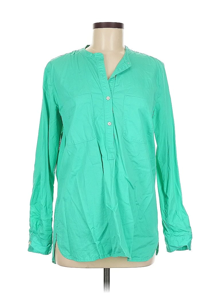 Pre-owned Gap Long Sleeve Blouse In Green