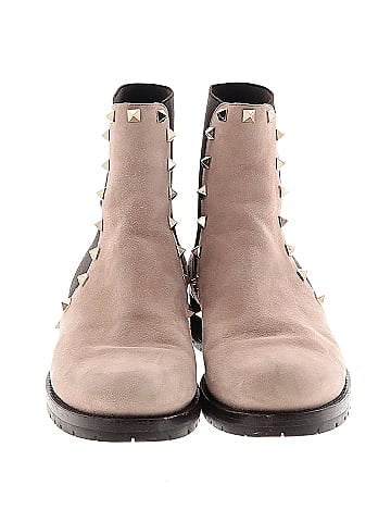 Valentino Garavani Suede Rockstud Beatle Chelsea Boots (view 2)