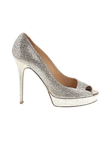 Jimmy Choo Glitter Accent Peep Toe Heels (view 1)