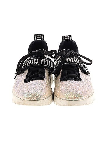 Miu Miu Logo Strap Glitter Sneakers (view 2)