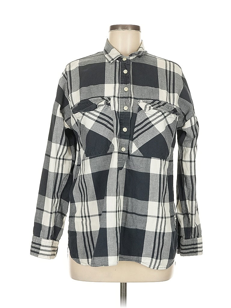 Pre-owned Old Navy Long Sleeve Button Down Shirt In Gray