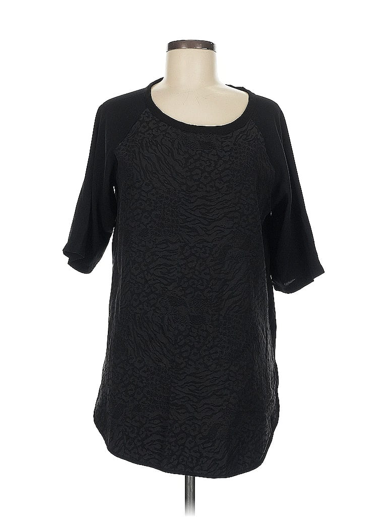 Pre-owned Mossimo Short Sleeve Blouse In Black