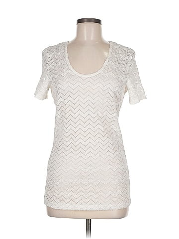 BKE White Lace Top with Chevron Pattern (view 1)
