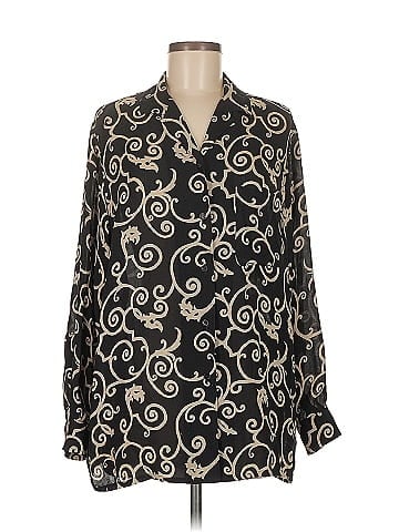 Anne Klein II Long Sleeve Silk Top (view 1)