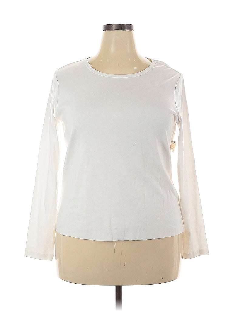 Click to view more detailed imagery on our partner's website Pre-owned St. John's Bay Long Sleeve T-shirt In White