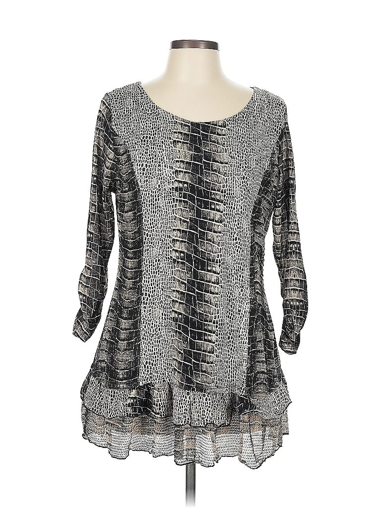 Pre-owned Style & Co 3/4 Sleeve Blouse In Silver