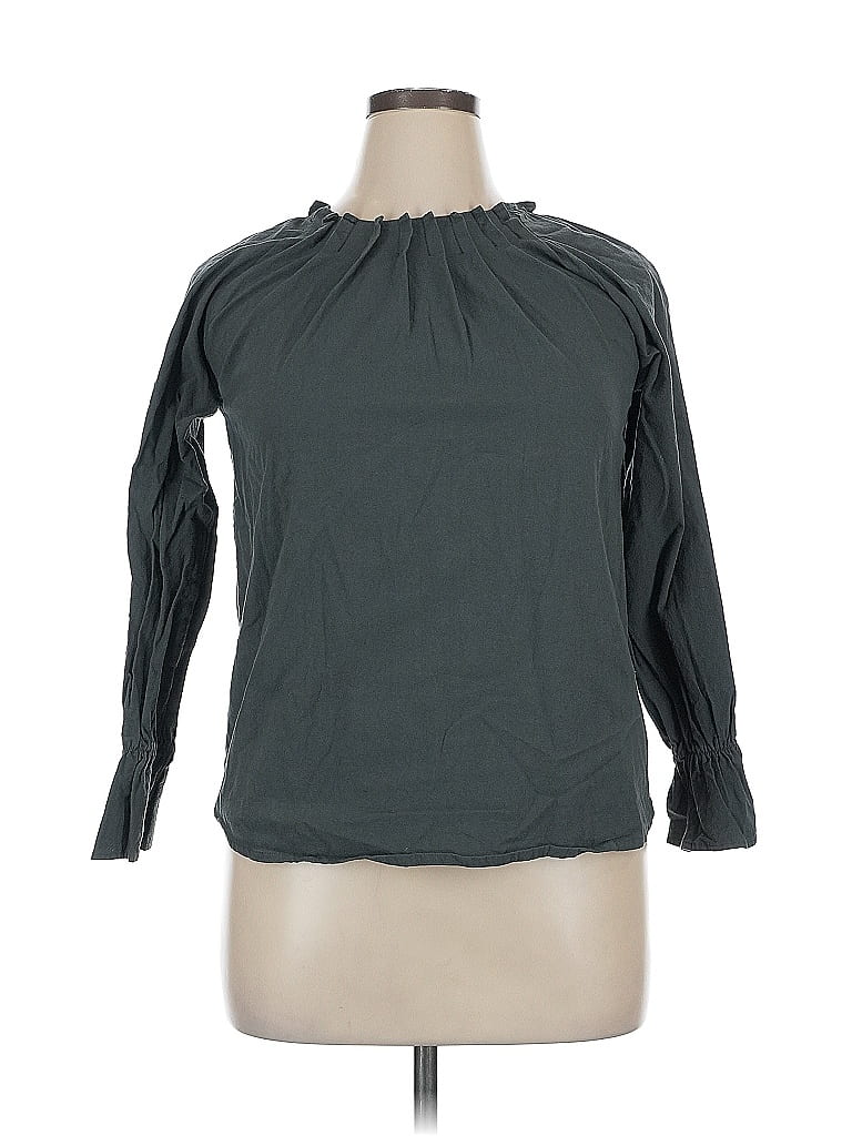 Pre-owned Assorted Brands Long Sleeve Blouse In Gray