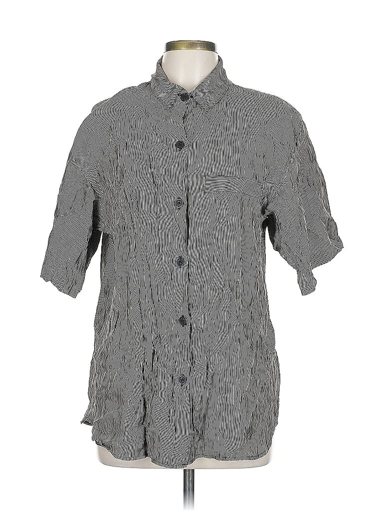 Pre-owned Assorted Brands Short Sleeve Blouse In Gray