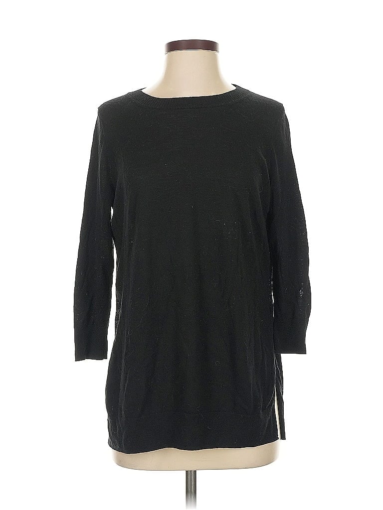 Pre-owned Max Studio Wool Pullover Sweater In Black