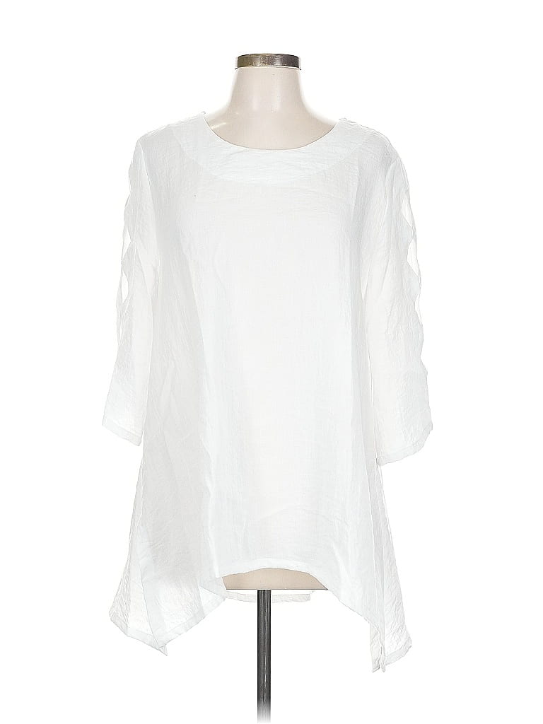 Pre-owned Lulu-b 3/4 Sleeve Blouse In White