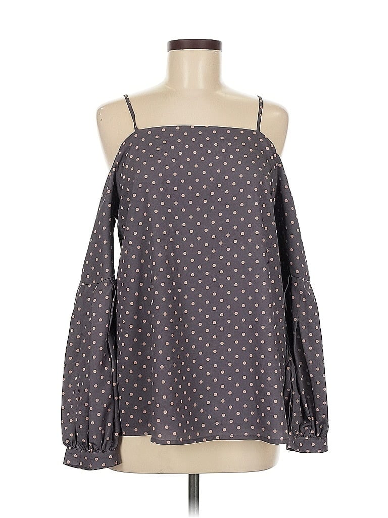 Pre-owned Joa Long Sleeve Blouse In Brown