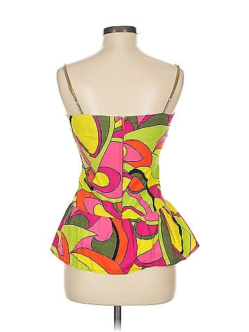 Split Vibrant Abstract Print Casual Top (view 2)