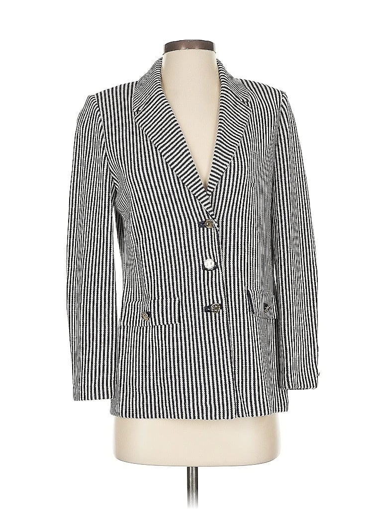 Pre-owned St. John Collection By Marie Gray Blazer Jacket In Silver