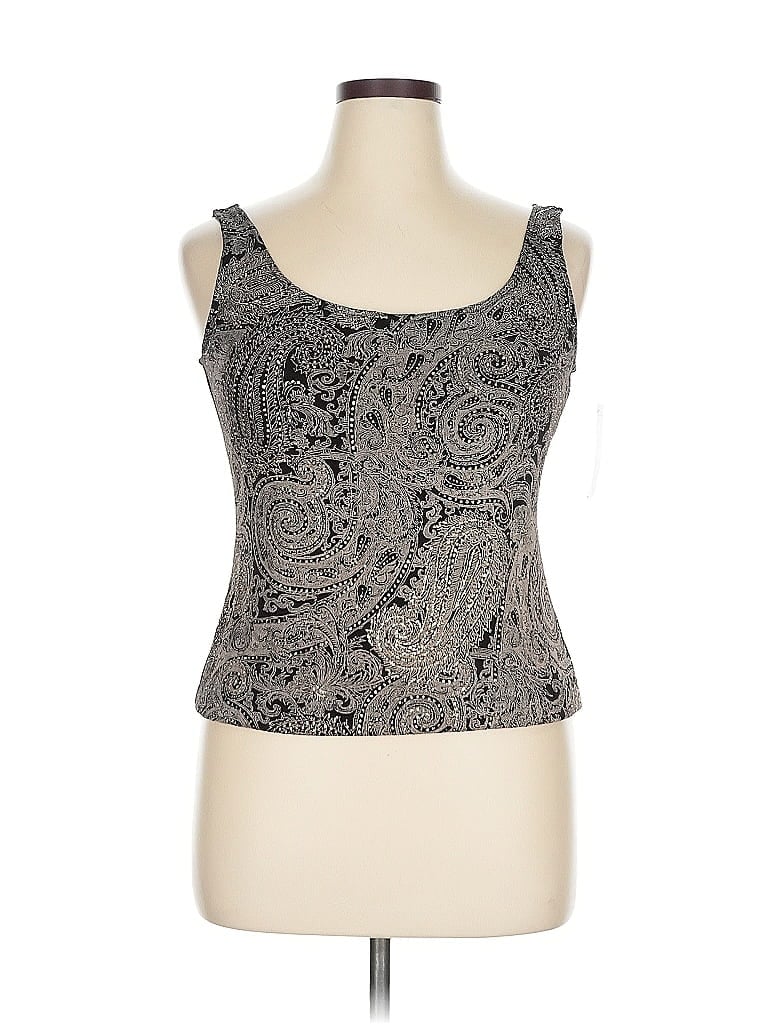 Click to view more detailed imagery on our partner's website Pre-owned Alex Evenings Sleeveless Top Black Scoop Neck Tops