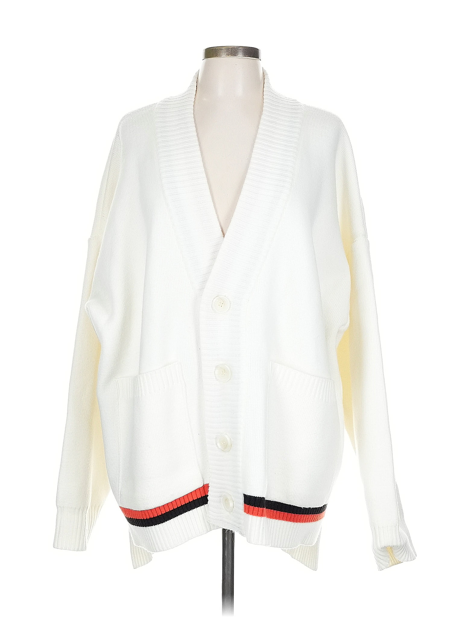 Assorted Brands White Ivory Cardigan Size L