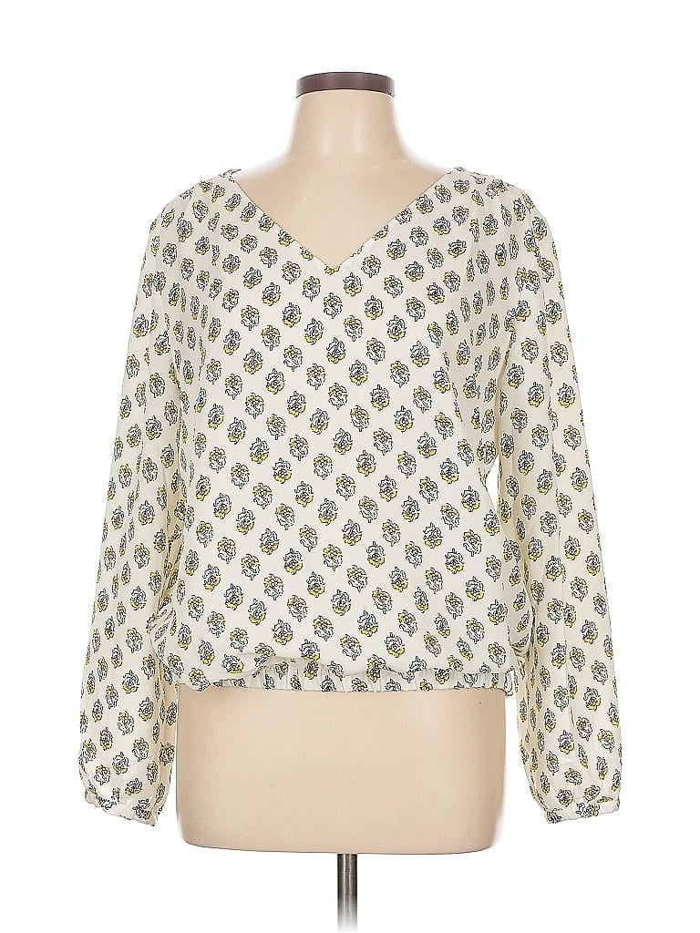 Pre-owned Ann Taylor Loft Outlet 3/4 Sleeve Blouse In White