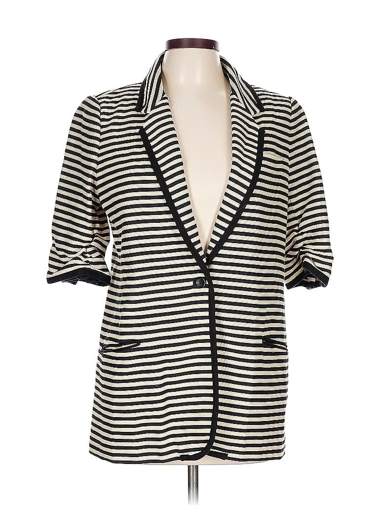 Elizabeth and James Stripes Ivory Blazer Size 10 - photo 1