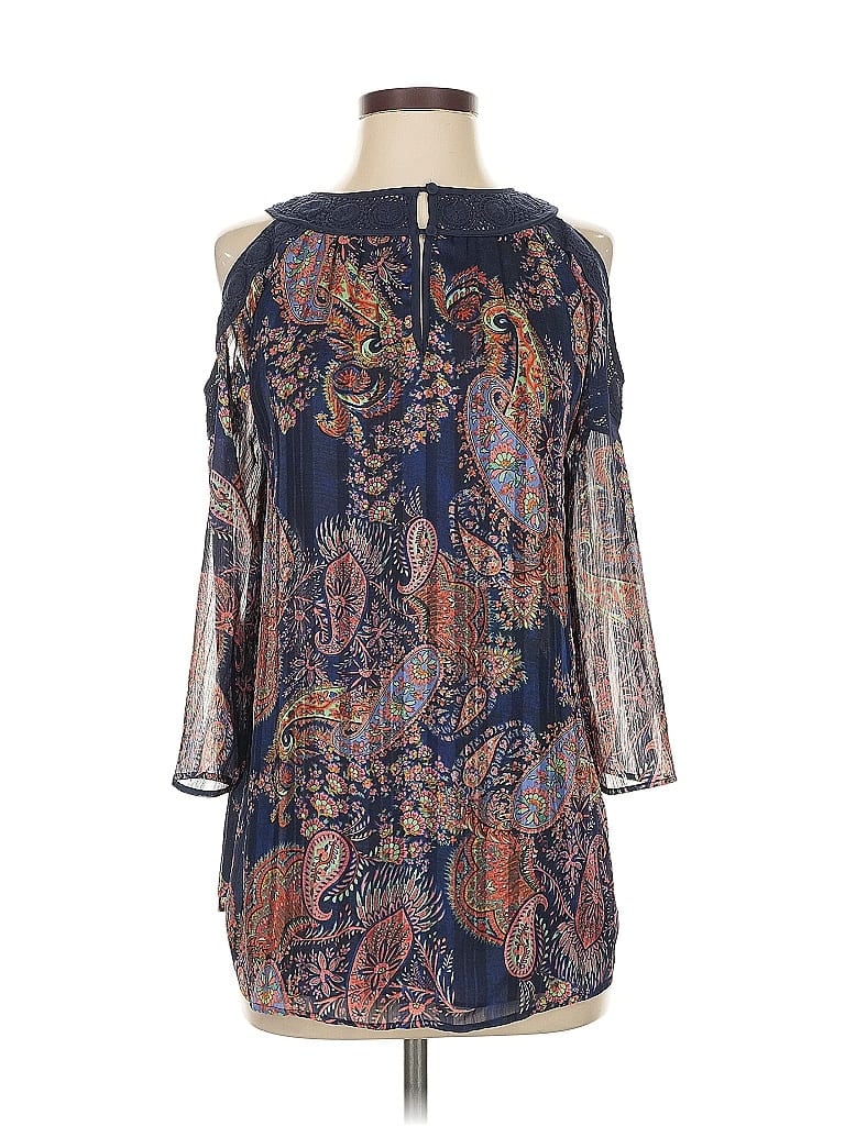 Pre-owned Daniel Rainn 3/4 Sleeve Blouse In Blue